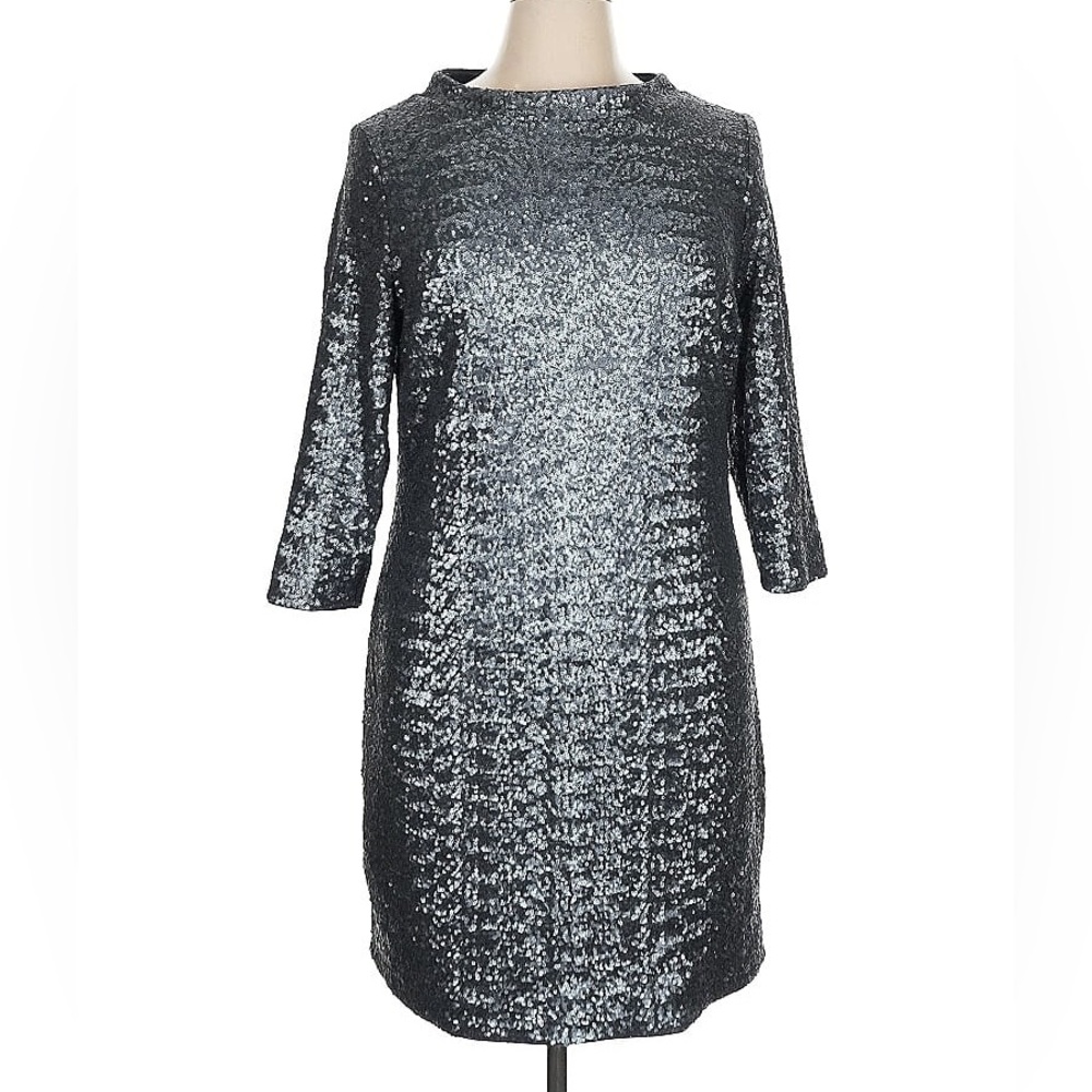 Boden Silver / Gunmetal Sequined Sparkling Dress